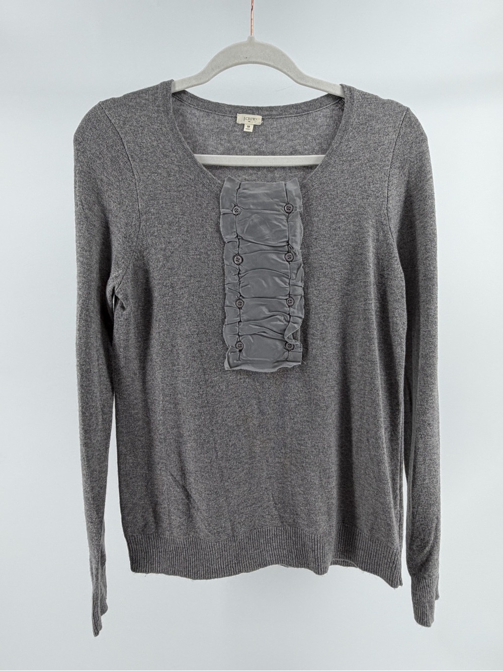 J. Crew Merino Wool Cashmere Blend Sweater in Grey, Women's Medium